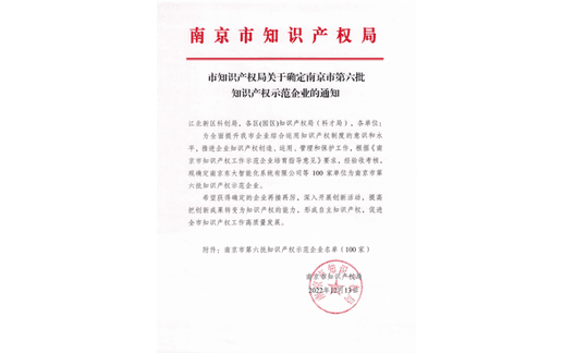 南京市知识产权示范企业